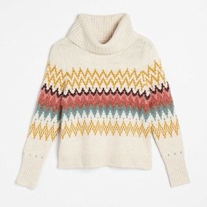 LOFT Turtleneck fair isle sweater